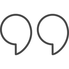Quotation Marks Line Art Sign. Illustration with Single Outline Icon.