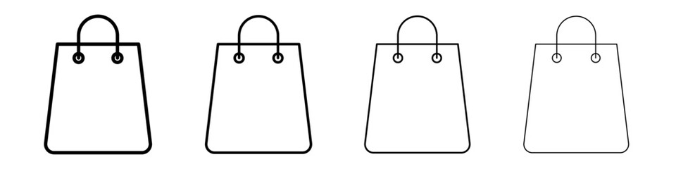 Shopping bag icon Outline sign symbol set