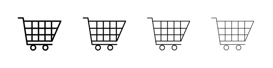 Shopping basket icon Outline sign symbol set