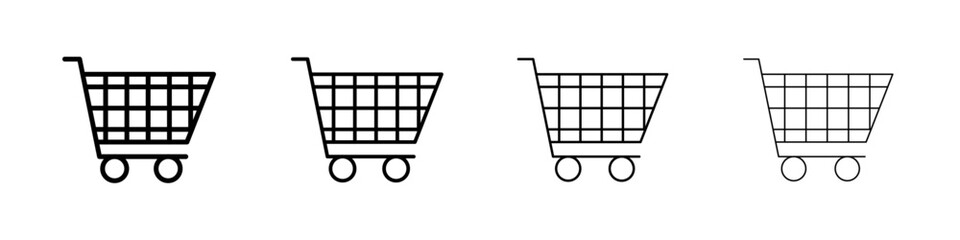 shopping cart icon Outline sign symbol set