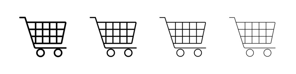 Shopping cart icon Outline sign symbol set