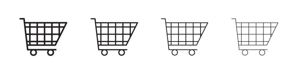 Shopping icon Outline sign symbol set