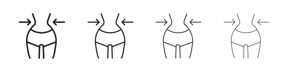 Slim, weight loss icon Outline sign symbol set