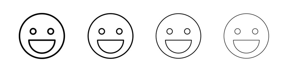 smile icon Outline sign symbol set