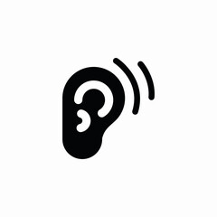 ear hearing icon sign vector