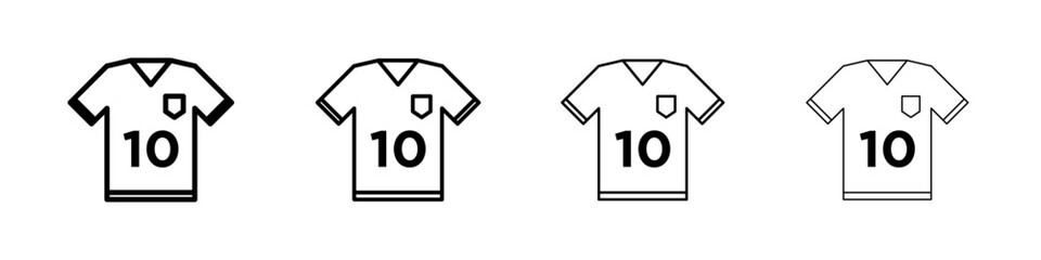 Soccer jersey icon Outline sign symbol set