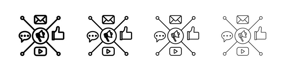 social campaign icon Outline sign symbol set