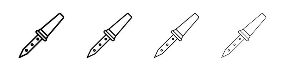 Soldering iron icon Outline sign symbol set