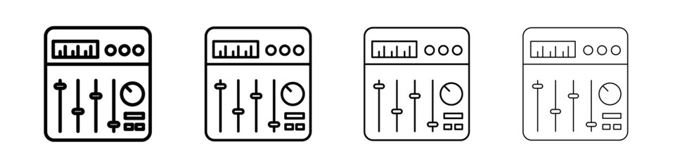 Sound mixer icon Outline sign symbol set