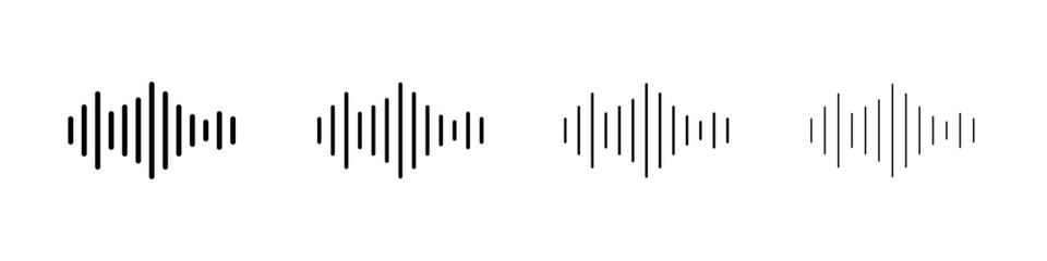 Sound wave icon Outline sign symbol set