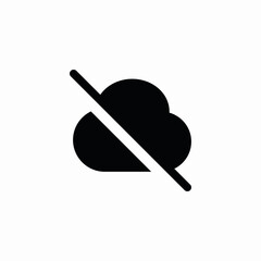 hide cloud icon sign vector
