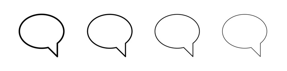 Speech bubble icon Outline sign symbol set