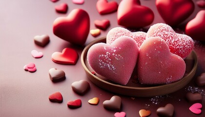 Obraz premium heart shaped treats a valentine s day delight