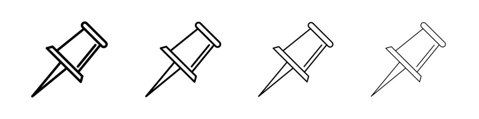 sticky pin icon Outline sign symbol set