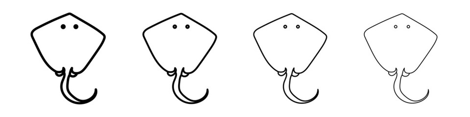 Stingray icon Outline sign symbol set