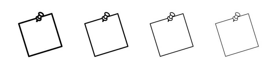 Sticky notes icon Outline sign symbol set