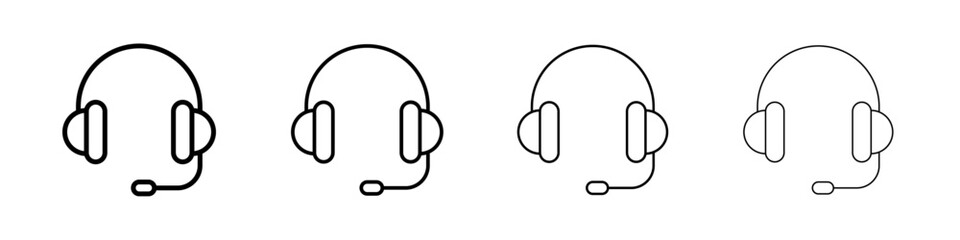 Support headset icon Flat illustration sign