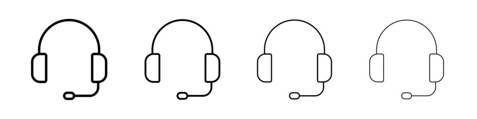 Support head set icon Flat illustration sign