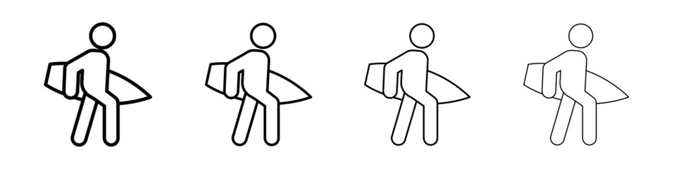 Surfer icon Flat illustration sign