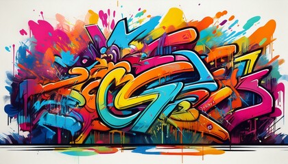colorful graffiti on a white background with numerous vibrant tags and symbols street art background texture