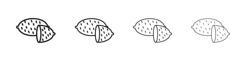 Sweet potato icon Flat illustration sign