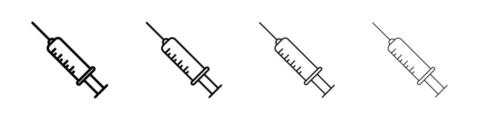 Syringe injection icon Flat illustration sign