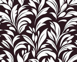 Elegant Floral Pattern on Dark Background for Textile and Design