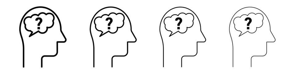 Thinking icon Flat illustration sign