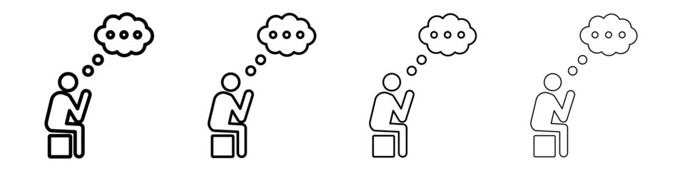 Thinking icon Flat illustration sign