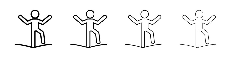 Tightrope walker icon Flat illustration sign