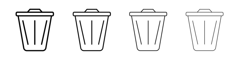 Trash icon Flat illustration sign