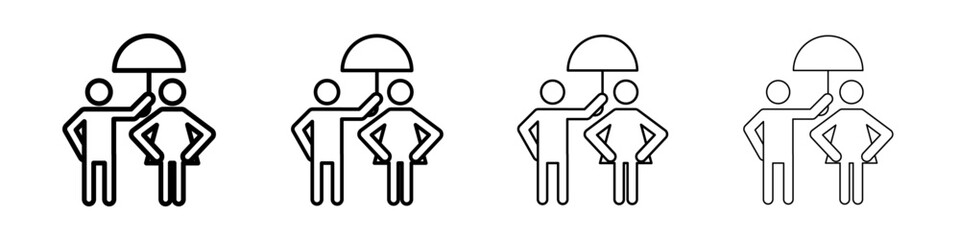 Umbrella sharing Icon Flat illustration sign