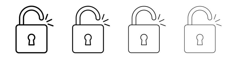 Unlock icon Flat illustration sign