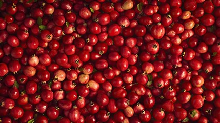Pile of Fresh Red Pomegranates with Vibrant Color and Glossy Texture