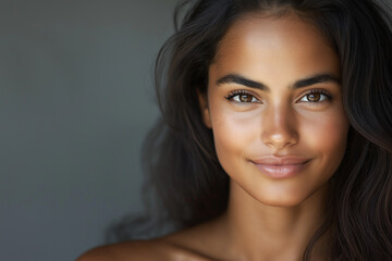 Fototapeta premium A woman with long hair and a nice smile