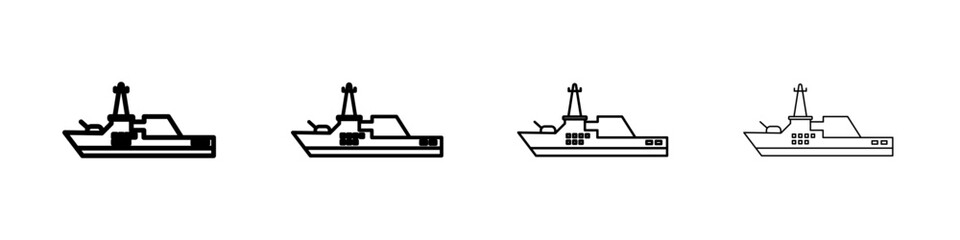 Warship icon Flat illustration sign © student