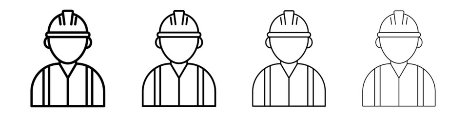 Obraz premium Worker icon Flat illustration sign