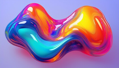 bold colorful abstract liquid shape isolated melted distorted blob form trendy background shape