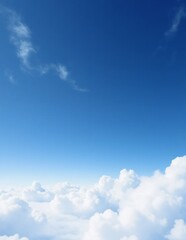 Fototapeta premium Where the Softest Clouds Embrace a Vast Azure Horizon