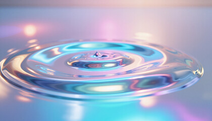 Iridescent oil on water creating vibrant rainbow patterns, fluid art