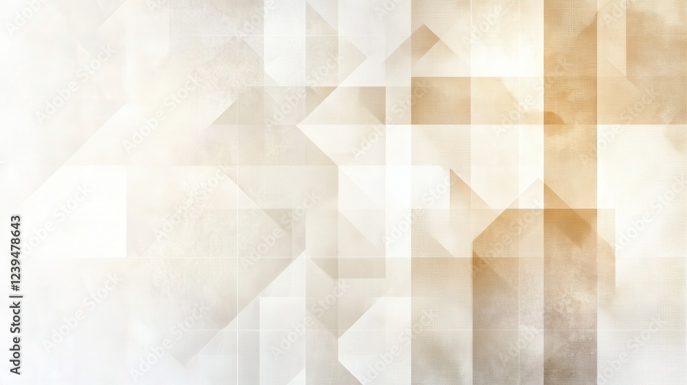 Poster abstract geometric beige and white pattern design