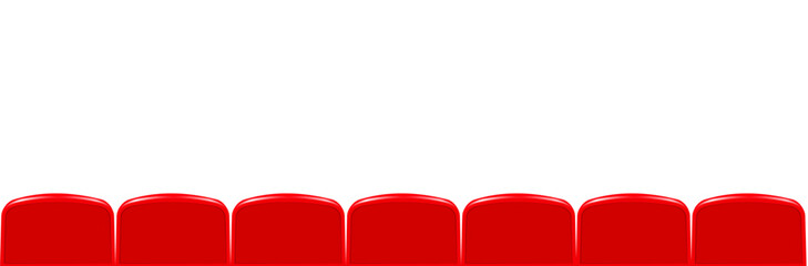 Movie theater hall with seat rows for audience and cinema projector. Vector