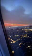 sunrise in the airplane