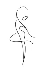 Graceful linear dancing woman logo.