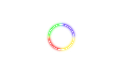 Bright neon circles with transparent effects. Shiny round frames for creative design. Vector illustration of glowing neon rings. Modern light frames for your projects