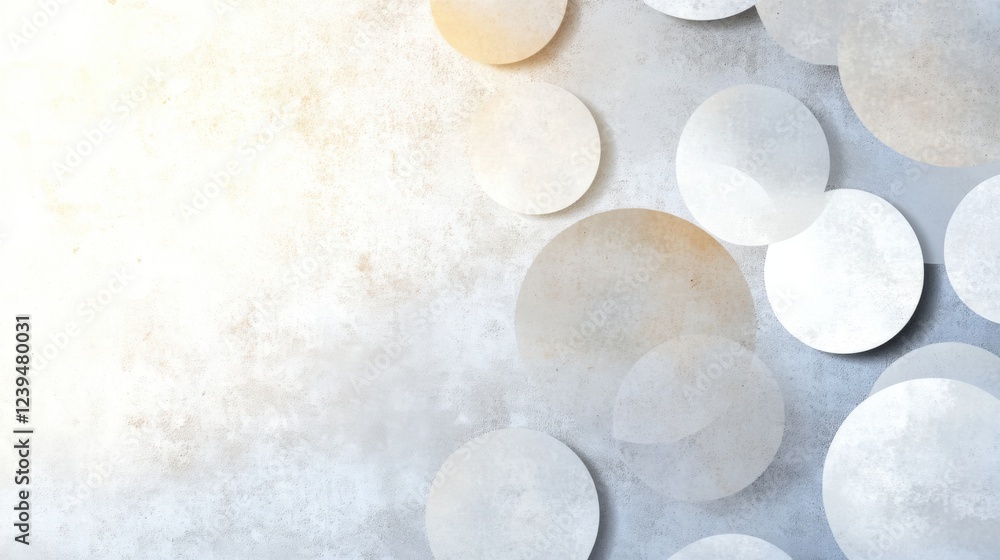 Poster abstract background with overlapping circles on textured surface