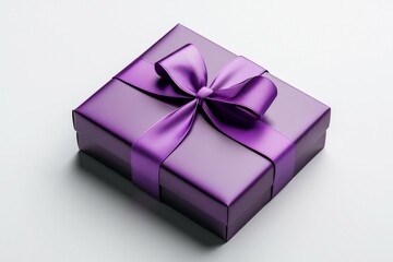 Obraz premium Purple box with a purple bow on top