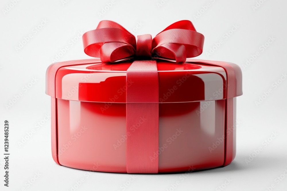 Poster red box with a red bow on top of it