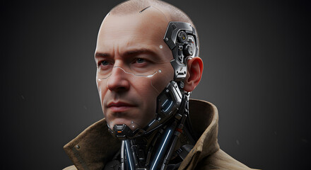 Cyberpunk Portrait: A futuristic man with cybernetic enhancements.