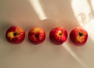 red apples on white background